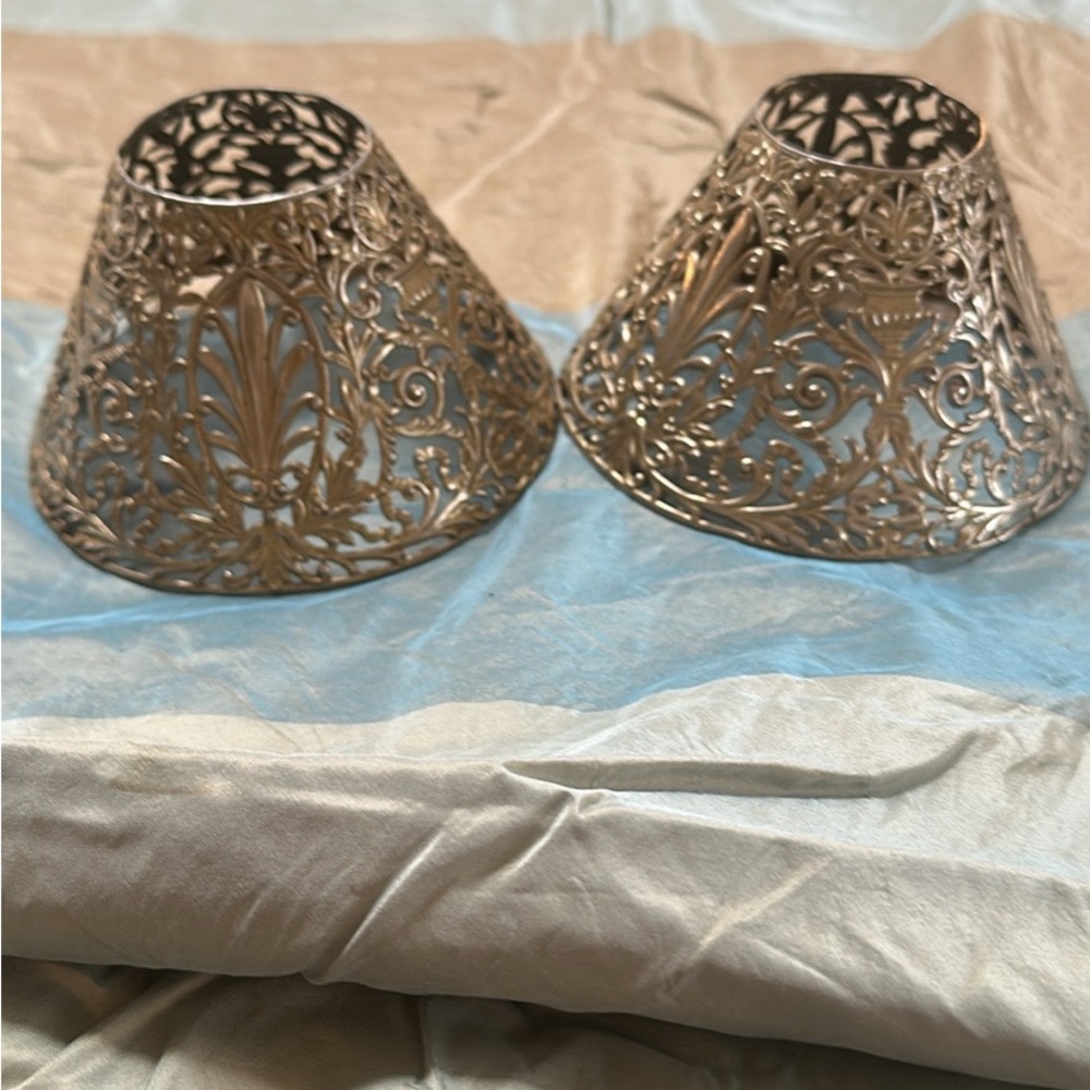 Elegant Silver Filigree Lamp Shades
